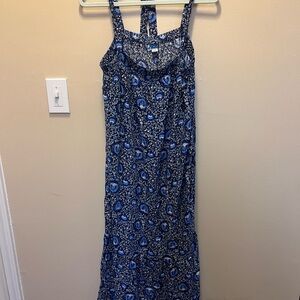 Old Navy Blue and Black Floral Maxi Dress